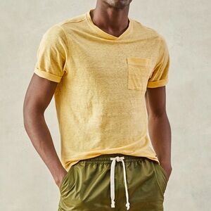 Todd Snyder Linen Jersey T-Shirt Yellow Large